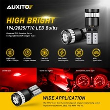 2x Red T10 LED Light Bulbs 168
