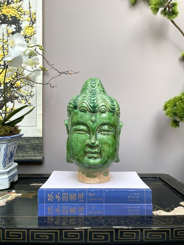 Large handmade green glazed - green,