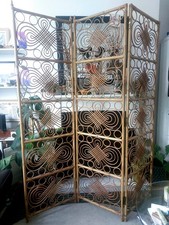 Beautiful, vintage, retro, mid-century bamboo cane folding screen/room divider 