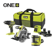 Ryobi RCK183DL-2C20S 18V ONE+Combi Drill, Circular Saw & Sander Kit (2 x 2.0Ah)