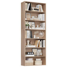 Bookshelf Storage 7 Tier Tall 210cm Freestanding Display Rack Slim Home Unit