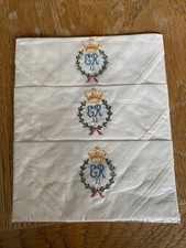 Vintage Cotton Coronation Handkerchief Elizabeth II 1953 - Set of 3 Unopened