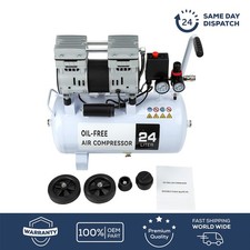 24 Litre Air Compressor 900W 80 L/min Low Noise 1HP 9.6 CFM Bimson Power UK