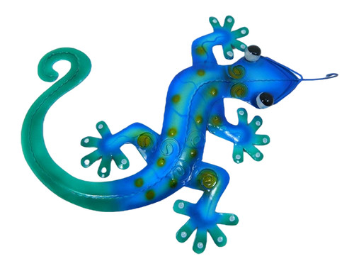 Metal gecko garden ornament - metal,
