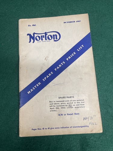 Norton 1961 master spare parts - norton,