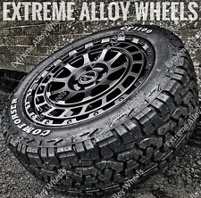 18" Black Swamper Alloy Wheels For Transit MK6 MK7 MK8 Vans + All Terrain Tyres