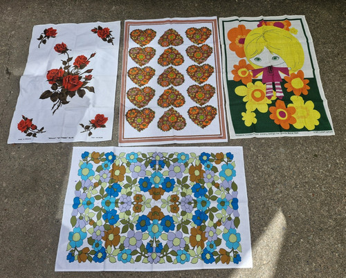 Vintage retro tea towels - vintage,