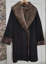 Marks and Spencer Womens 100% Sheepskin Coat.Black.Size Large.