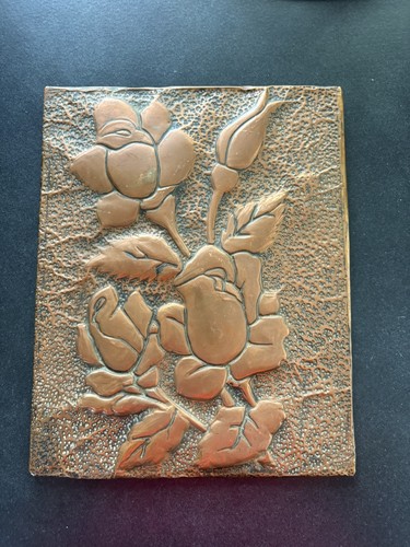 Vintage embossed copper - copper, relief