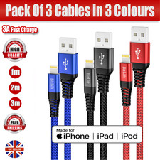 iPhone Charger Cable 3Pack MFI