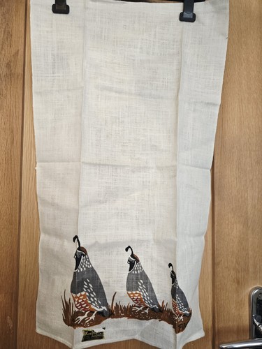 Vintage 100 linen 70s birds - vintage, 100%