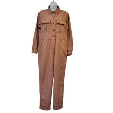 Topshop Jumpsuit Orange Denim