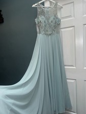 Prom Frocks Turquoise Blue Sequins  Evening Wedding Ball Gown BNWT  £299 10 uk