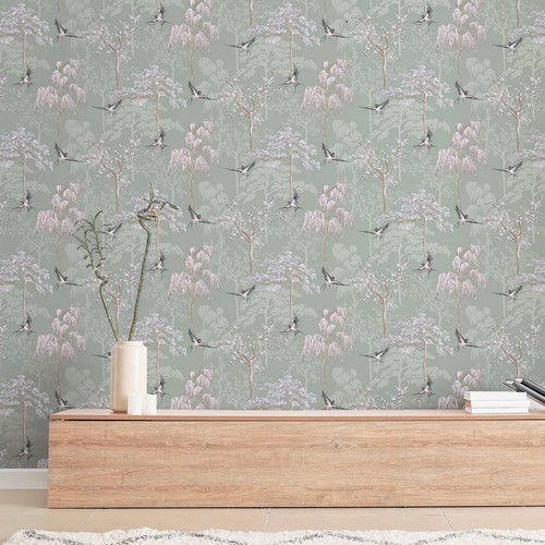 Oriental bird garden - garden, wallpaper