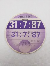 Vintage HGV ford LVLO 1987 Old Original Road Car Lorry Tax Disc Discs Rare