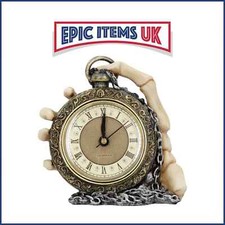 Nemesis Now About Time Skeleton Hand and Pocket Watch Mantel Clock 14cm IN STOCK