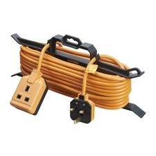 Masterplug Outdoor / Garden 15m 1 Gang Socket Orange Extension Lead Mains Cable 