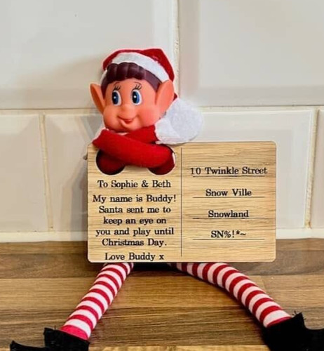 Personalised elf postcard - personalised,