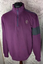 Aston Villa Long Sleeve Zip 1/4 Zip Fleece Lined Maroon Size Large Used