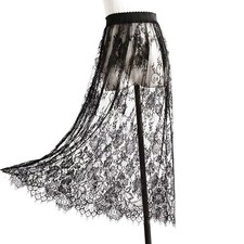 Lace Mesh Skirt Petticoat A-line Slip Dress Underskirt Underdress Long *