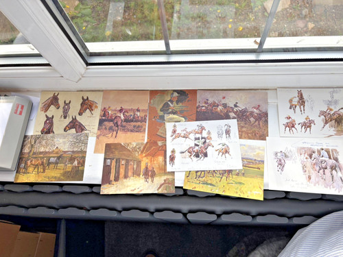Set racing art postcards - racing,