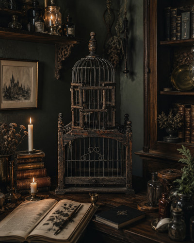 Gothic decorative birdcage - gothic,