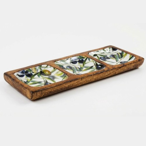 Olive design enamel tray - design,