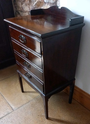 Antique mahogany drop front - antique, 4