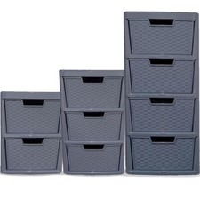 Large plastic drawers rattan - large,