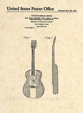 Official Buck Owens Acoustic Guitar US Patent Art Print - Vintage Antique - 453