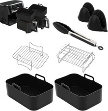 7pcs Air Fryer Accessories,Silicone Liners,Racks, for Ninja Dual AF400 /300UK