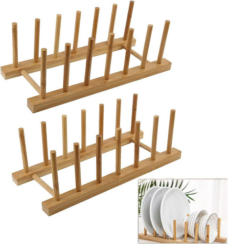 Pcs plate stand racks - plate, bamboo