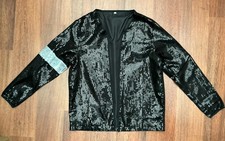 Michael Jackson Billie Jean Black Costume Fancy Dress Sequin Jacket Outfit BNWOT