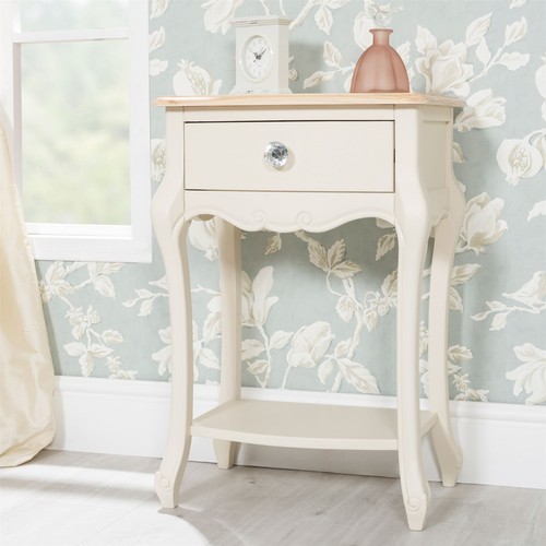 Cream bedside table wood - cream,