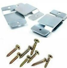 4 x Corner sofa Wall Headboard interlocking Connecting Clips Brackets & 8 Screws