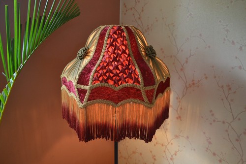 Lampshade burgundy gold - burgundy,