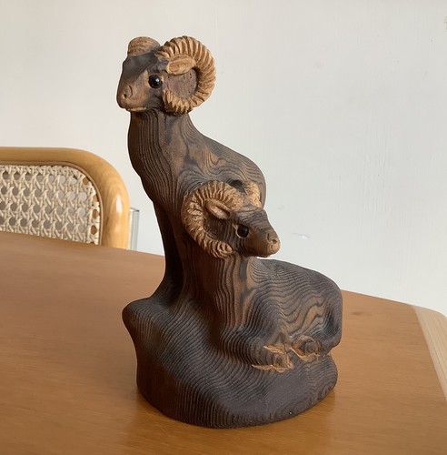 Hand carved wooden - carved, sheep