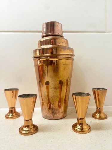 Vintage copper cocktail shaker - vintage,