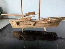 Vintage Wooden Model Boats Chinese Junks Need Restoration