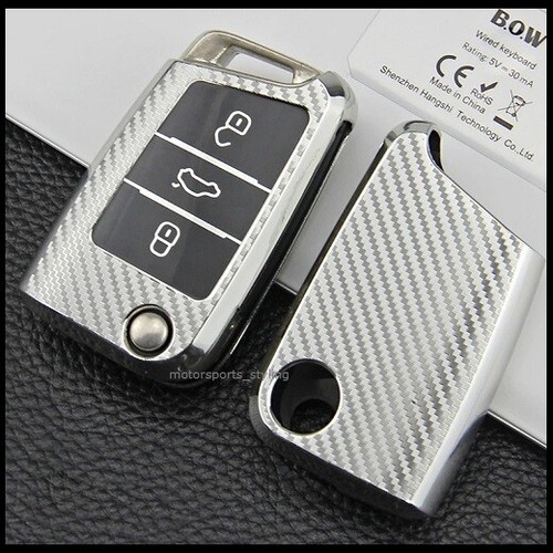 Carbon silver key cover - carbon,