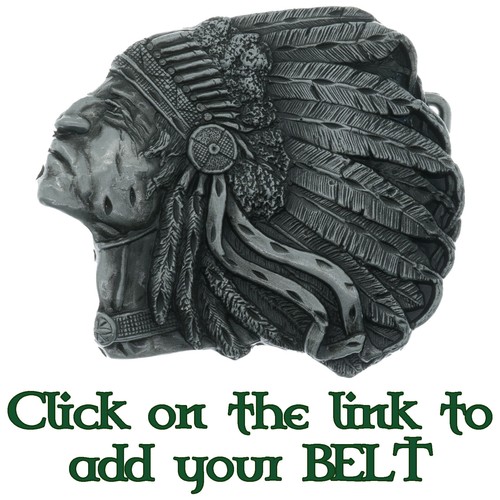 Red indian chief belt - indian, buckle
