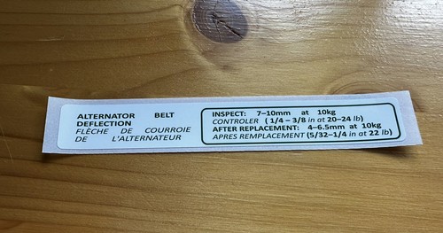 Belt service decal fits honda - belt,