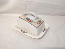 Bishop & Stonier Cheese /Butter Plate Slope Lid Floral