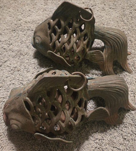 Vintage heavy cast iron koi - vintage,