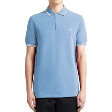 REDUCED STOCK GENUINE BNWT Fred Perry Mens Sky Blue Short Sleeve Polo Shirt