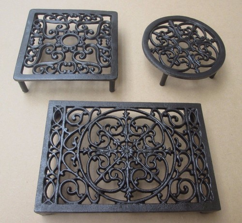 Cast iron trivet hot plate - cast,
