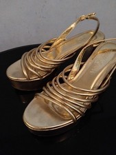 Primadonna gold strappy heels - gold,