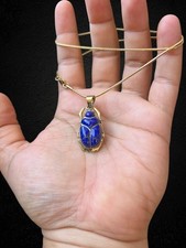 Blue Scarab Pendant Necklace