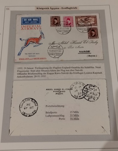 Egypt 1932 first flight cover - 1932,
