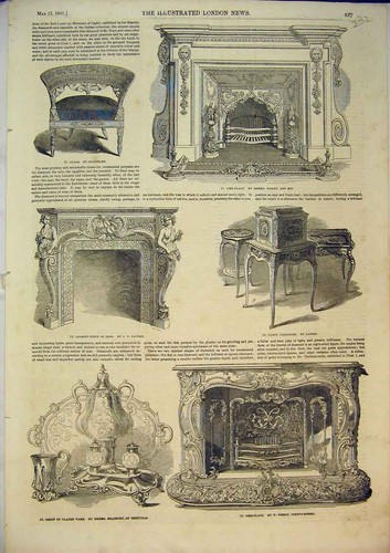 Original old antique print - old,